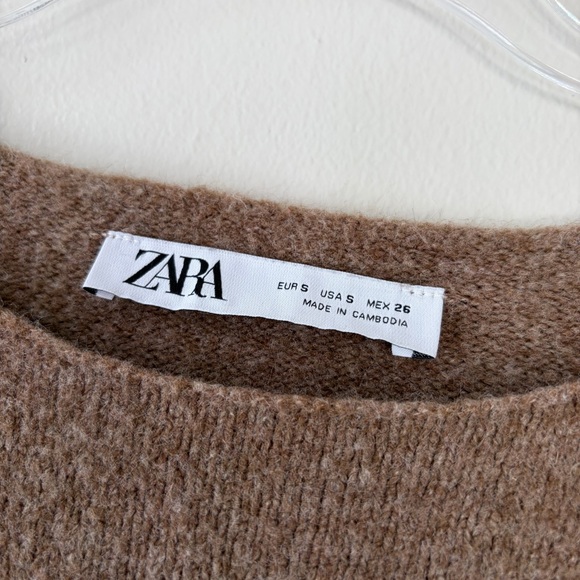 Zara Brown Oversized Knit Marl Sweater - Picture 2 of 13